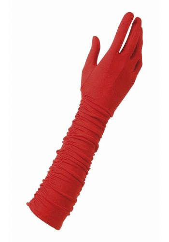 Αποκριάτικο Αξεσουάρ Κόκκινο Ελαστικό Γάντι (37cm)