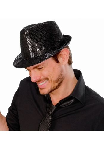 Αποκριάτικο Αξεσουάρ Μαύρο Καπέλο με Πούλιες