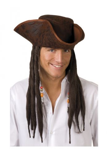 Αποκριάτικο Αξεσουάρ Καπέλο Πειρατή με Μαλλιά