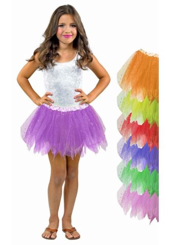 Αποκριάτικη Φούστα Παιδική με Μύτες Γκλίτερ (7 Χρώματα)