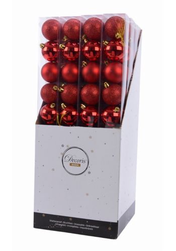 Χριστουγεννιάτικες Μπάλες Γυάλινες Κόκκινες - Σετ 10 τεμ. (6cm)