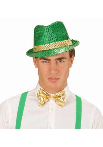 Αποκριάτικο Αξεσουάρ Καπέλο Φεντόρα St. Patrick's Πράσινο με Πούλιες