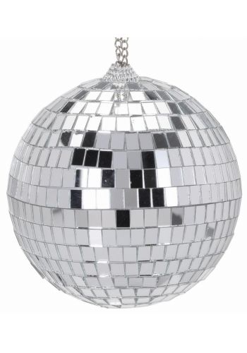 Χριστουγεννιάτικη Μπάλα Ασημί Disco (12cm)