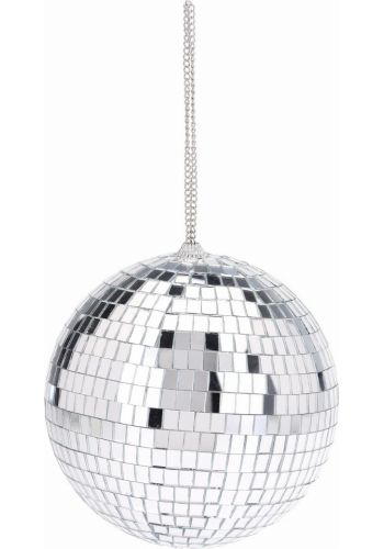 Χριστουγεννιάτικη Μπάλα Οροφής Ασημί Disco (18cm)