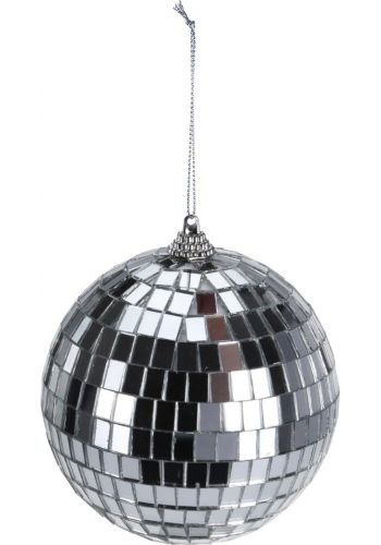 Χριστουγεννιάτικη Μπάλα Ασημί Disco (10cm)