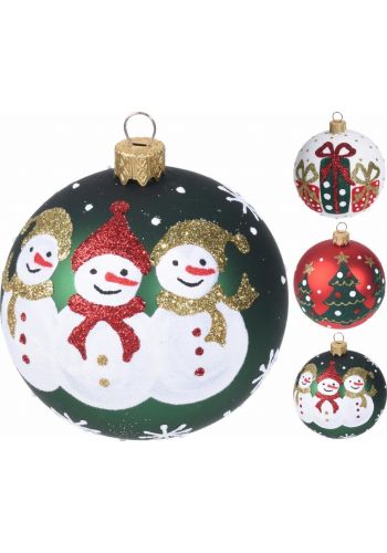Χριστουγεννιάτικη Μπάλα με Διακόσμηση - 3 Σχέδια (8cm)