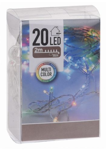 20 Πολύχρωμα Φωτάκια LED Μπαταρίας (2m)