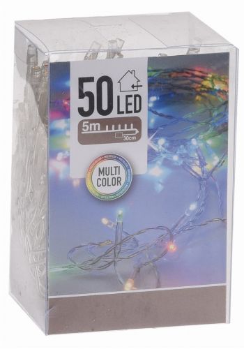 50 Πολύχρωμα Φωτάκια LED Μπαταρίας (5m)