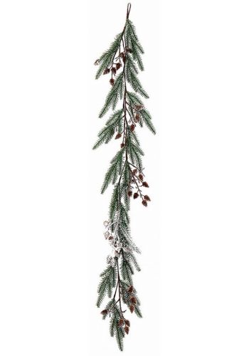 Χριστουγεννιάτικη Διακοσμητική Γιρλάντα Χιονισμένη με Κουκουνάρια (150cm)