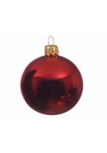 Χριστουγεννιάτικη Μπάλα Οροφής Γυάλινη Κόκκινη Γυαλιστερή (15cm)