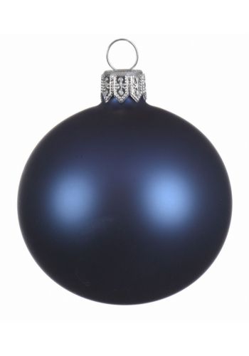 Χριστουγεννιάτικη Μπάλα Οροφής Γυάλινη Μπλε Ματ (15cm)