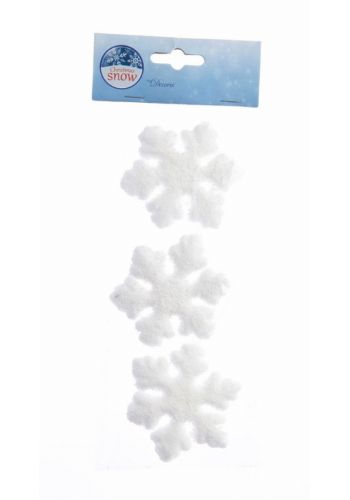 Χριστουγεννιάτικες Φελιζόλ Χιονονιφάδες Λευκές - Σετ 3 τεμ. (7.5cm)