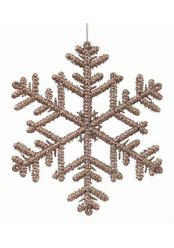 Χριστουγεννιάτικη Χιονονιφάδα Οροφής Χρυσή με Στρας (18cm)