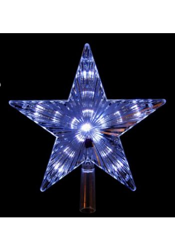 Χριστουγεννιάτικη Κορυφή Δέντρου Φωτιζόμενο Αστέρι με Μπλε LED (22cm)