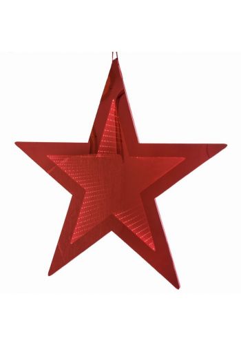 Χριστουγεννιάτικο Αστέρι Πλαστικό Κόκκινο με 3D Φωτισμό LED (20cm)