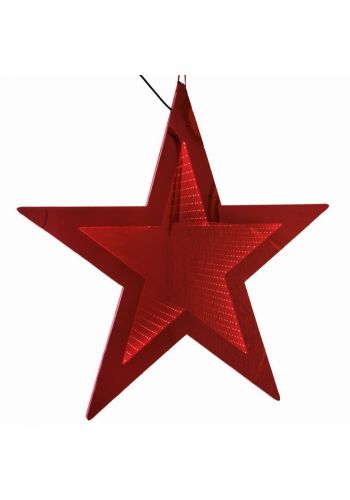 Χριστουγεννιάτικο Αστέρι Πλαστικό Κόκκινο με 3D Φωτισμό LED (67cm)