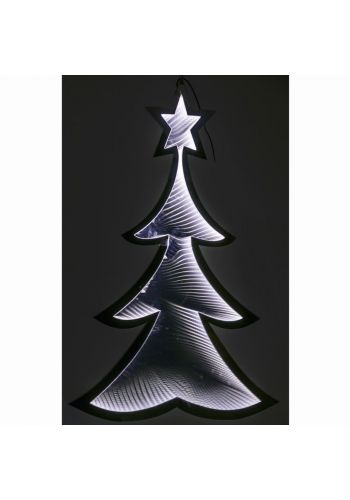 Χριστουγεννιάτικο Δεντράκι Ασημί με 3D Φωτισμό LED (110cm)