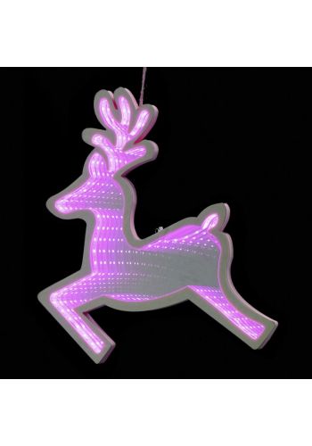 Χριστουγεννιάτικο Ελάφι Ροζ με 3D Φωτισμό LED (40cm)
