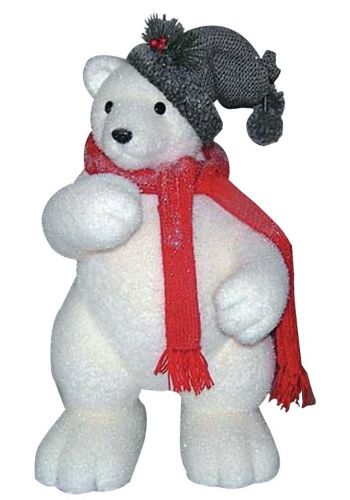 Χριστουγεννιάτικη Διακοσμητική Αρκούδα με Κασκόλ και Καπέλο - 60cm