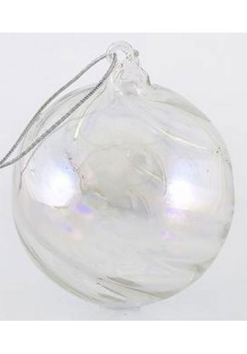 Χριστουγεννιάτικη Μπάλα Γυάλινη Διάφανη (12cm)