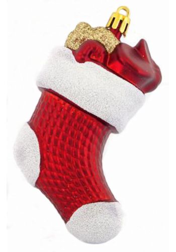 Χριστουγεννιάτικη Πλαστική Κάλτσα Κόκκινη (11cm)