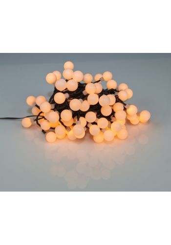 100 Gold Θερμά Φωτάκια LED με Μπαλίτσες και 8 Προγράμματα (10m)