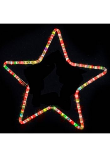 Χριστουγεννιάτικο Αστέρι με 1m Πολύχρωμο Φωτοσωλήνα (30cm)