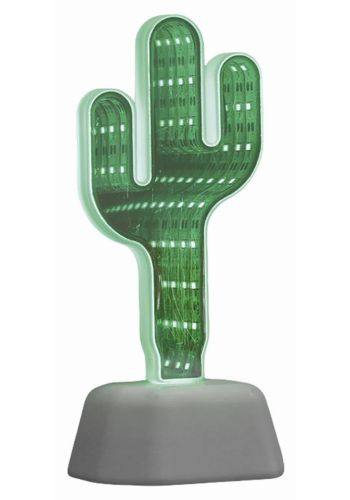 Χριστουγεννιάτικος Πλαστικός Κάκτος Πράσινος με 3D Φωτισμό LED (19cm)