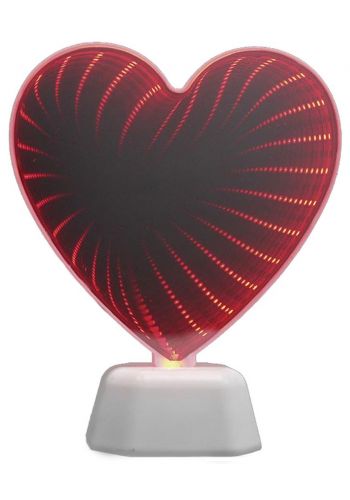Χριστουγεννιάτικη Πλαστική Καρδιά Κόκκινη με 3D Φωτισμό LED (19cm)