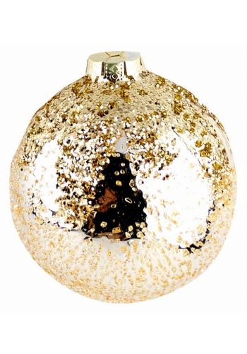 Χριστουγεννιάτικη Μπάλα Γυάλινη Χρυσή (8cm)