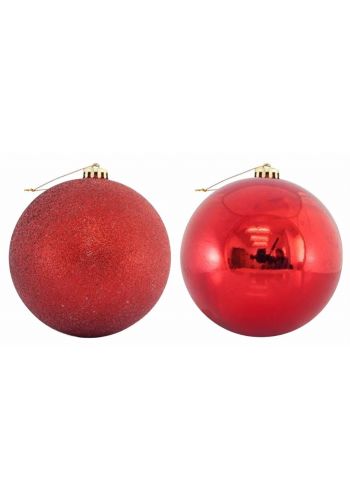 Χριστουγεννιάτικες Μπάλες Οροφής, Κόκκινες - Σετ 2 τεμ. (15cm)