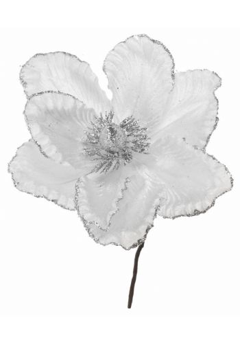 Χριστουγεννιάτικο Λουλούδι Γκρι Μανώλια (25cm)