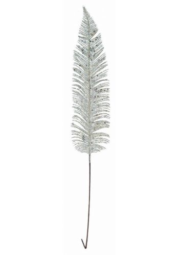 Χριστουγεννιάτικο Διακοσμητικό Κλαδί Φτέρης Λευκό (83cm)