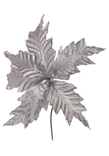 Χριστουγεννιάτικο Λουλούδι Ασημί Αλεξανδρινό (25cm)