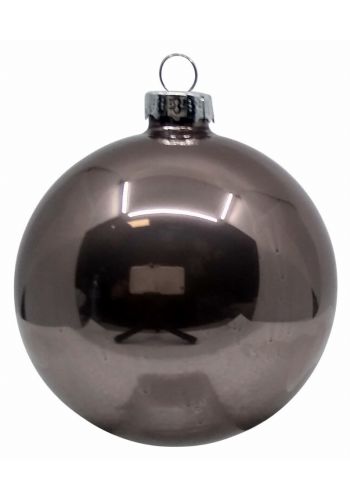 Χριστουγεννιάτικη Μπάλα Γυάλινη Κόκκινη Γυαλιστερή (8cm)