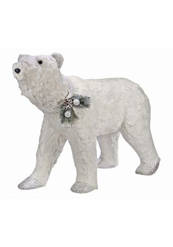 Χριστουγεννιάτικη Διακοσμητική Αρκούδα Λευκή (93cm)