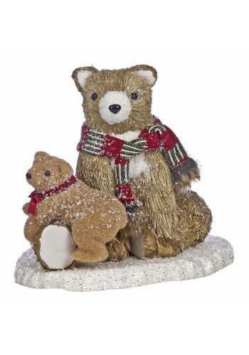 Χριστουγεννιάτικη Διακοσμητική Οικογένεια με Αρκούδες Καφέ (29cm)