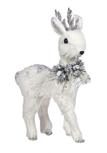 Χριστουγεννιάτικο Διακοσμητικό Ελάφι Λευκό (31cm)