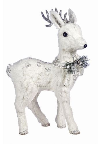 Χριστουγεννιάτικο Διακοσμητικό Ελάφι Λευκό (40cm)