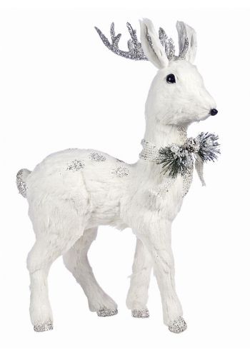 Χριστουγεννιάτικο Διακοσμητικό Ελάφι Λευκό (50cm)