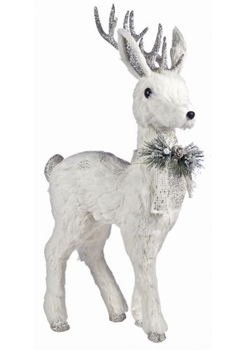 Χριστουγεννιάτικο Διακοσμητικό Ελάφι Λευκό (65cm)