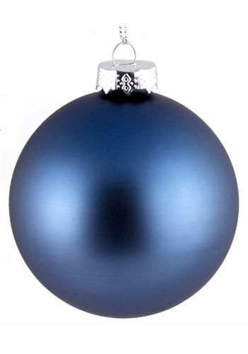 Χριστουγεννιάτικη Μπάλα Γυάλινη Μπλε Ματ (10cm)