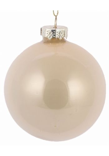 Χριστουγεννιάτικη Μπάλα Γυάλινη Σαμπανιζέ (8cm)