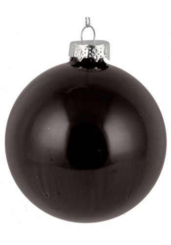 Χριστουγεννιάτικη Μπάλα Γυάλινη Καφέ Γυαλιστερή (8cm)
