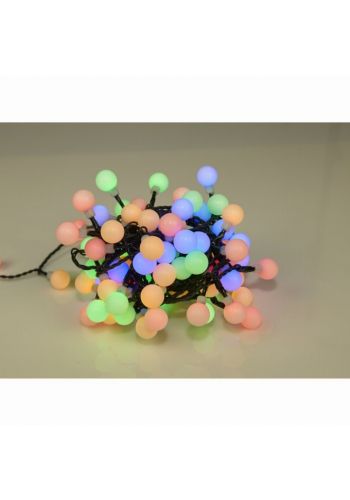 100 Πολύχρωμα Φωτάκια LED με Μπαλίτσες και 8 Προγράμματα (10m)