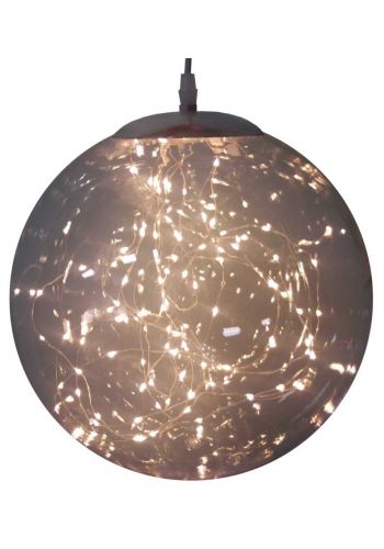 Χριστουγεννιάτικη Φωτιζόμενη Ακρυλική Μπάλα με Λευκά Ψυχρά LED Copper (30cm)