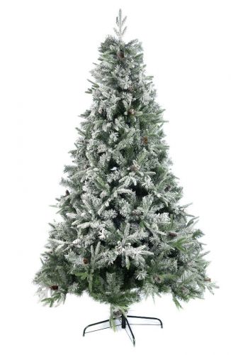 Χριστουγεννιάτικο Χιονισμένο Δέντρο ALASKA με Κουκουνάρια (2,1m)