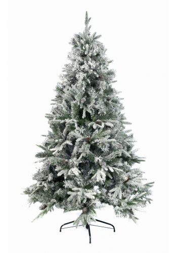 Χριστουγεννιάτικο Χιονισμένο Δέντρο ALASKA με Κουκουνάρια (2,4m)
