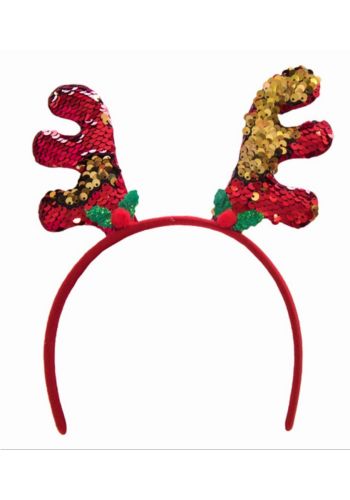 Χριστουγεννιάτικη Στέκα Κέρατα Ταράνδου με Πούλιες (22cm)