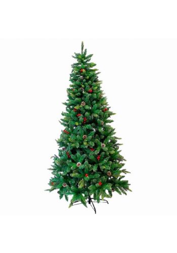 Χριστουγεννιάτικο Παραδοσιακό Δέντρο Berry με Κουκουνάρια (1,5m)